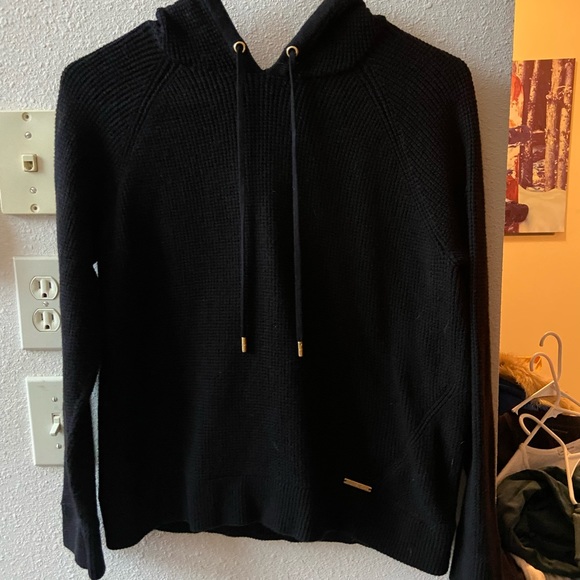 Michael Kors Hooded Waffle Knit Pullover Sweater - Picture 2 of 4